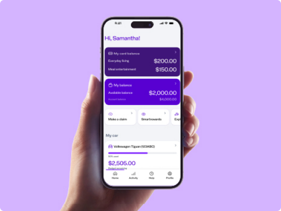 Mobile app showing card balances and rewards