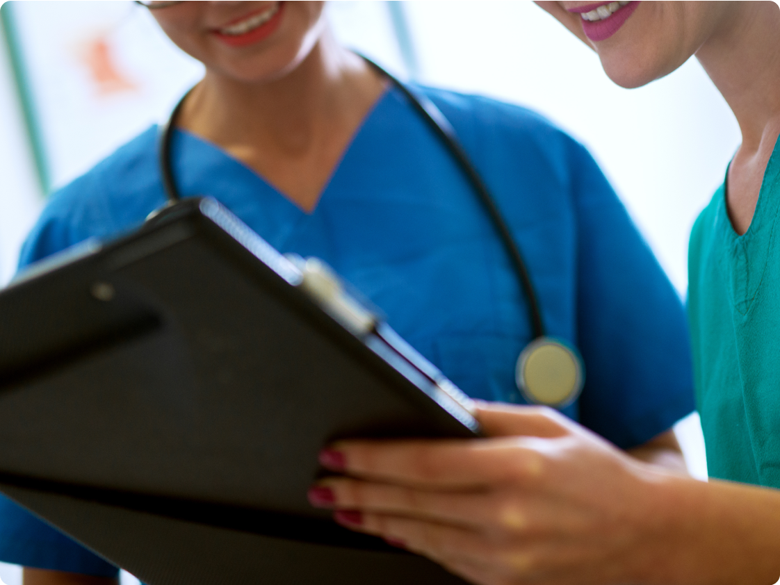Nurses with a clipboard