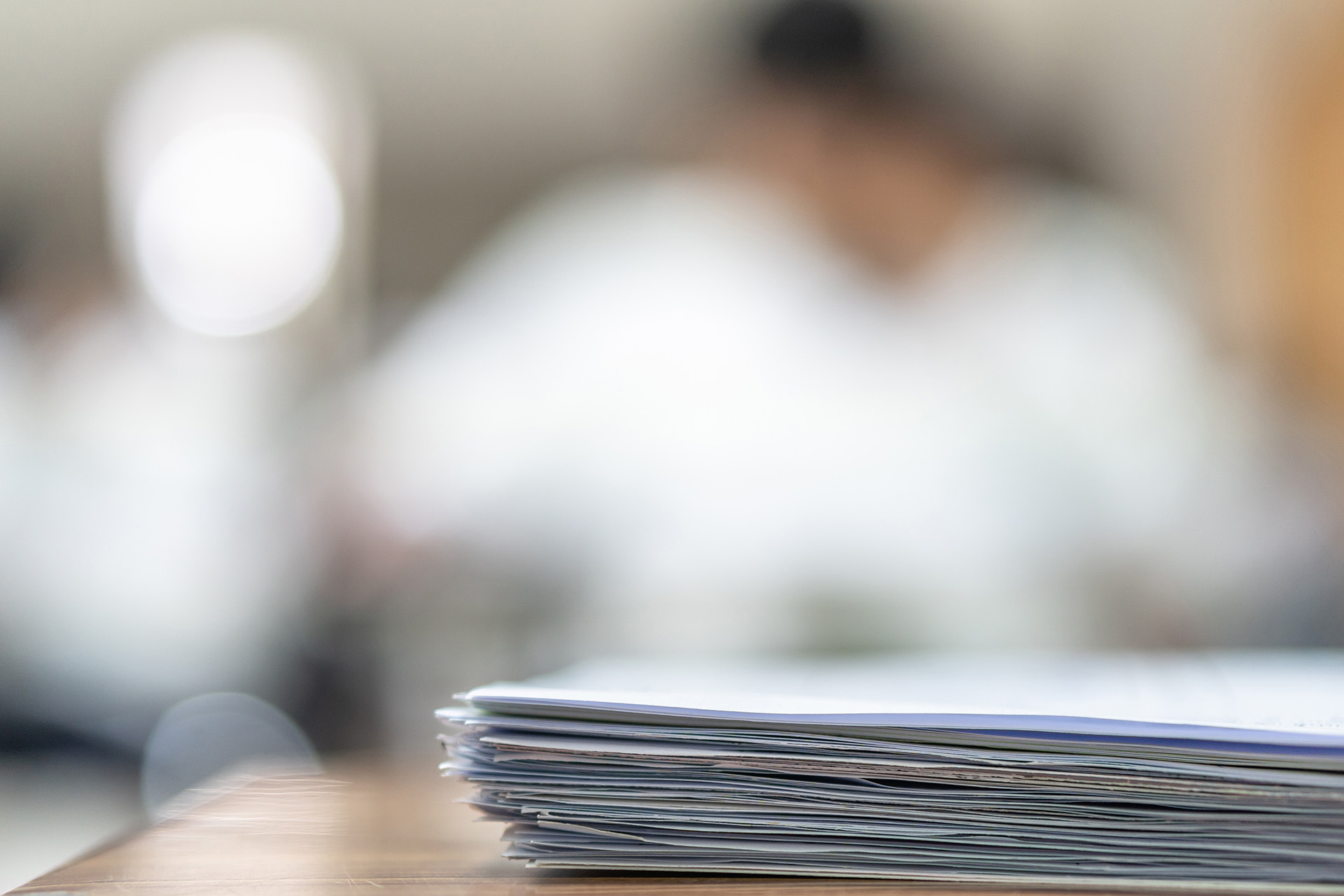 A stack of office papers
