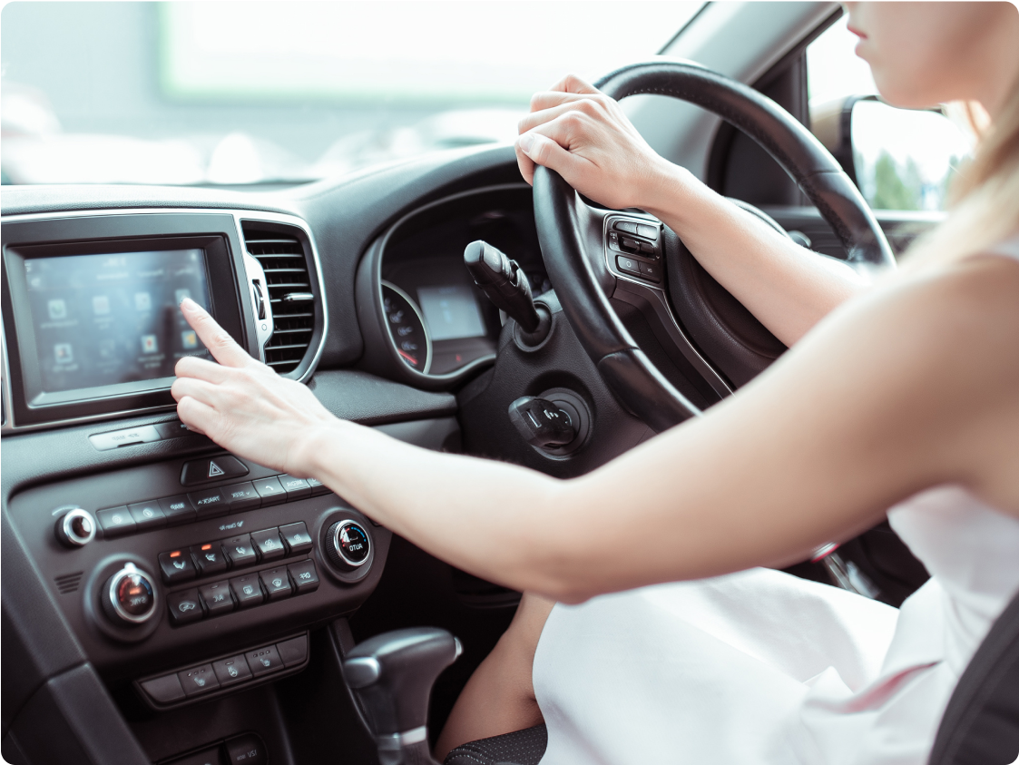 Woman driving a car