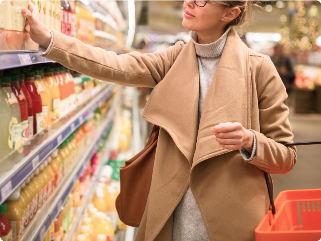 Woman shopping in supermarket