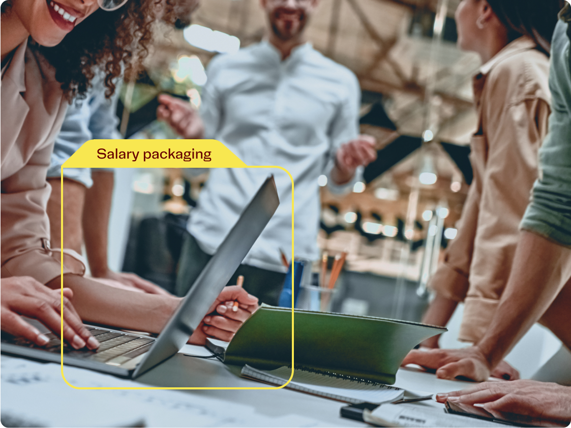 Woman using a salary packaged laptop?