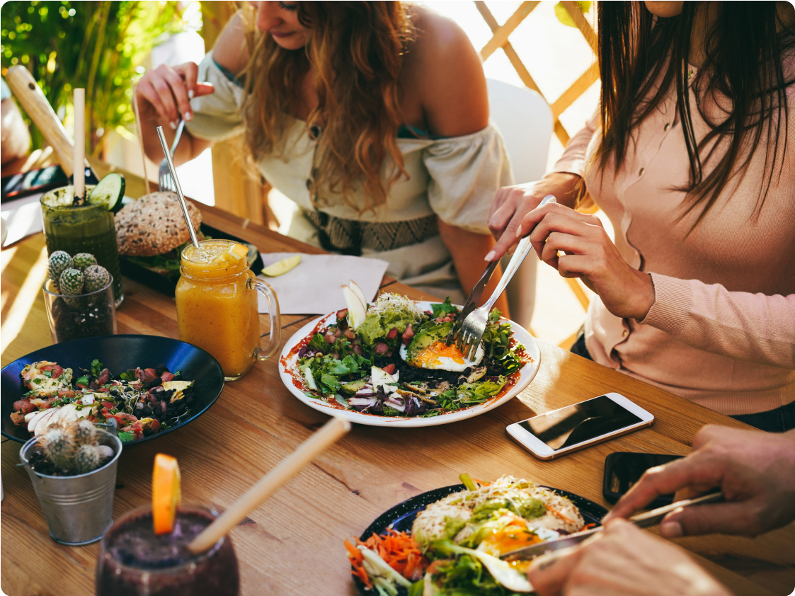 People eating breakfast